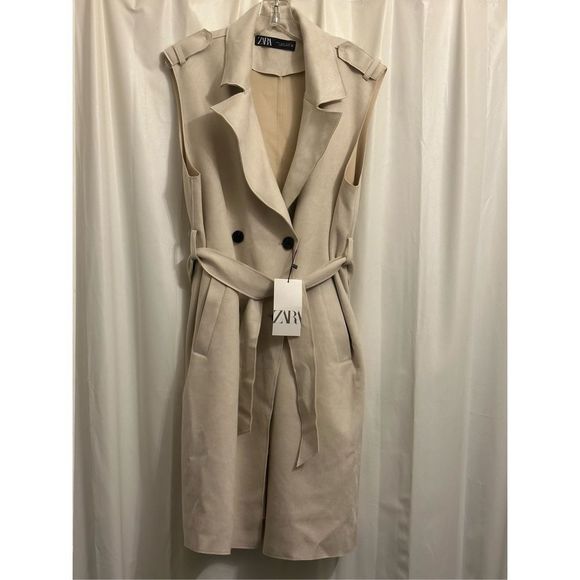 NWT - Zara Medium Faux Suede Vest Jacket- - Picture 2 of 16